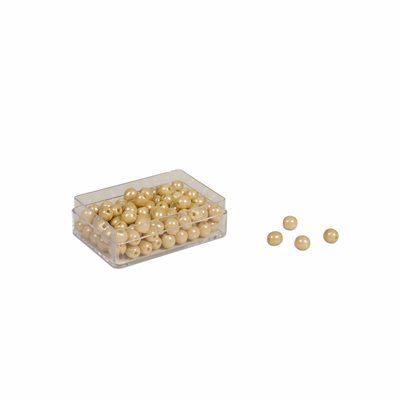 Nienhuis - 100 Unités de Perles Dorées - Perles Individuelles en Verre (Avec Trou)