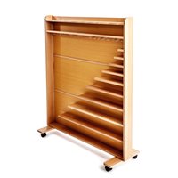 Bead Material Cabinet With Castors - Beech Wood