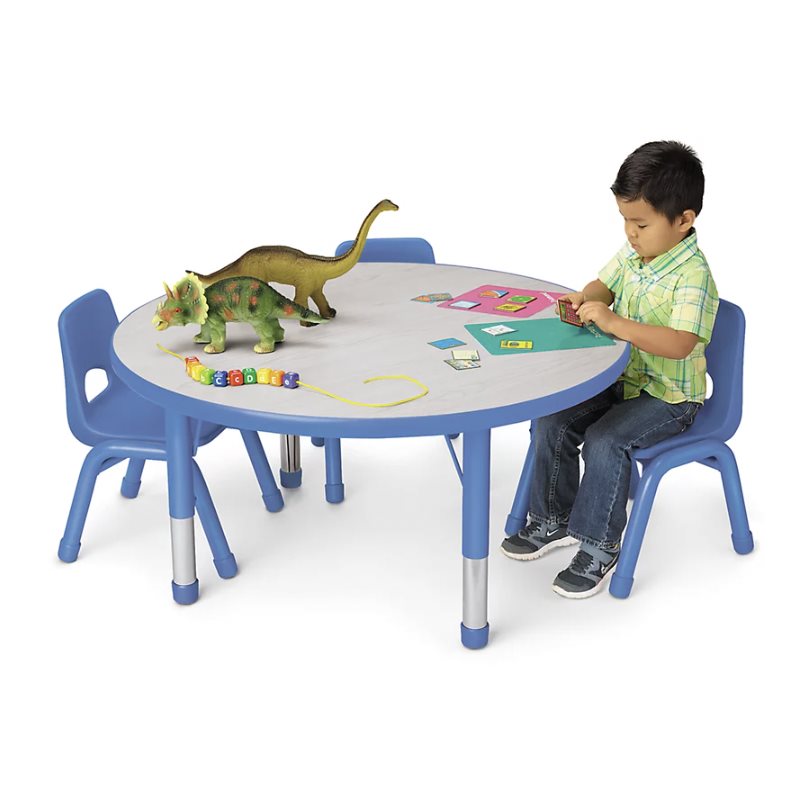 Table ronde ajustable Kids Colours™ de 48 po - Bleu