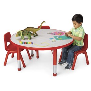 Table ronde ajustable Kids Colours™ basse de 42 po - rouge