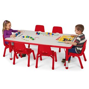 30" X 48" Kids Colours™ Adjustable Rectangular Table - Red