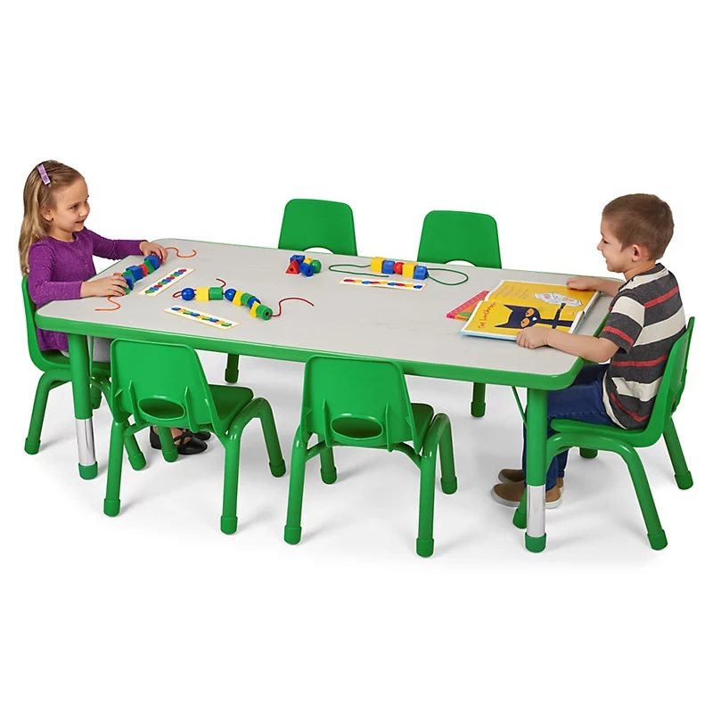 Low 30" X 48" Kids Colours™ Adjustable Rectangular Table - Green