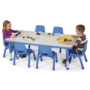 30" X 60" Kids Colours™ Adjustable Rectangular Table - Blue