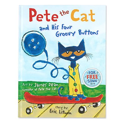 Pete The Cat & His Four Groovy Buttons- Hardcover Book