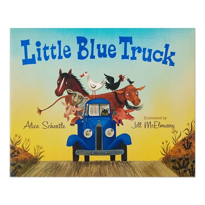 Petit camion bleu gros livre