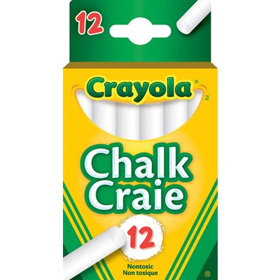 Crayola Craie-Blanc-12 Bâtons