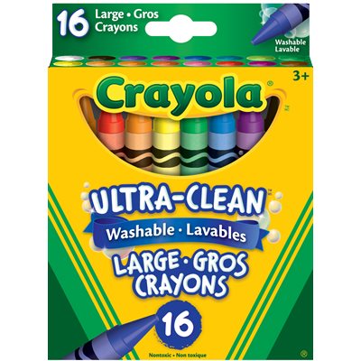 Grands crayons lavables Crayola® 16 unités - 12 boîtes