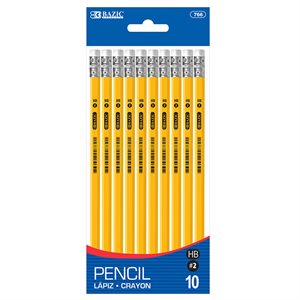 Crayon jaune haut de gamme - n° 2 - paquet de 10