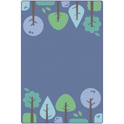KIDSoft Tranquil Trees Carpet- Blue 4' x 6' 