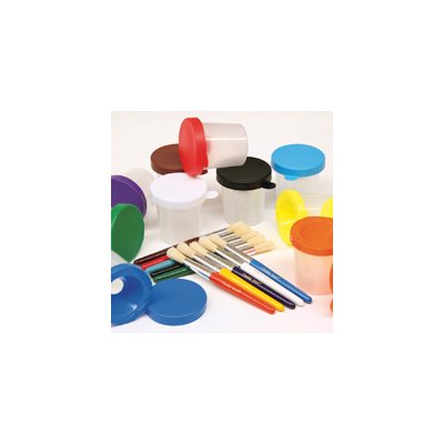 Paint Brushes & Cups Set