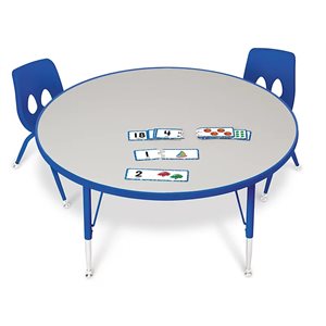 Table ronde ajustable arc-en-ciel basse de 42 po - Bleu