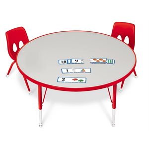 Low 42" Rainbow Adjustable Round Table - Red