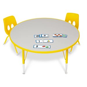 Low 42" Rainbow Adjustable Round Table - Yellow 