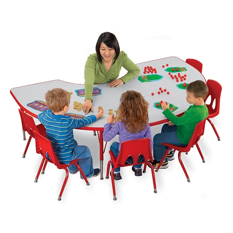 Low 36" X 72" Rainbow Adjustable Group Table - Red