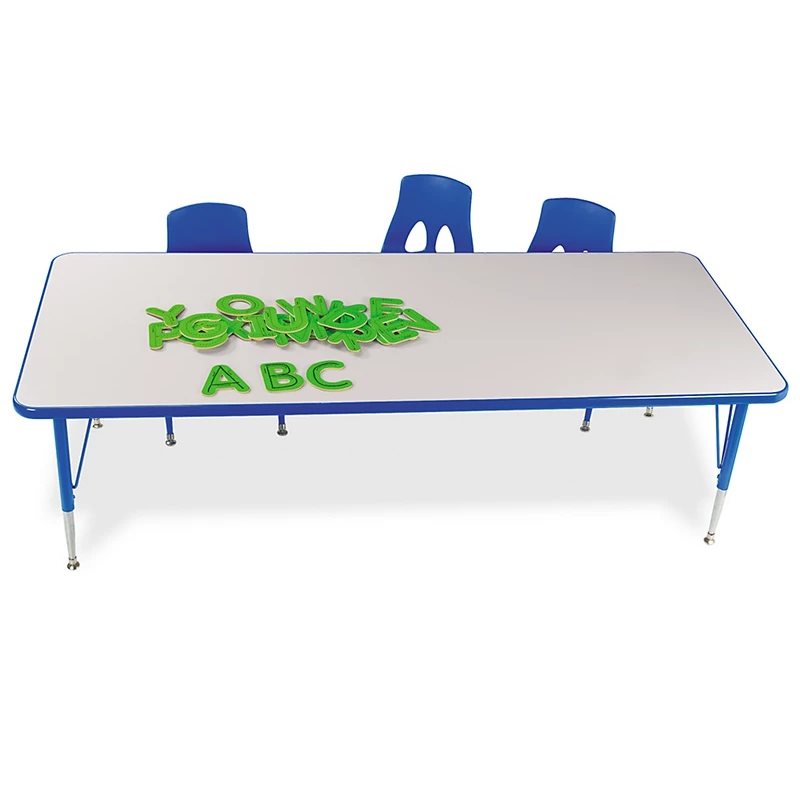 Table rectangulaire ajustable naturelle de 24 po x 36 po - Bleu