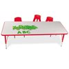 24" X 36" Natural Adjustable Rectangular Table - Red