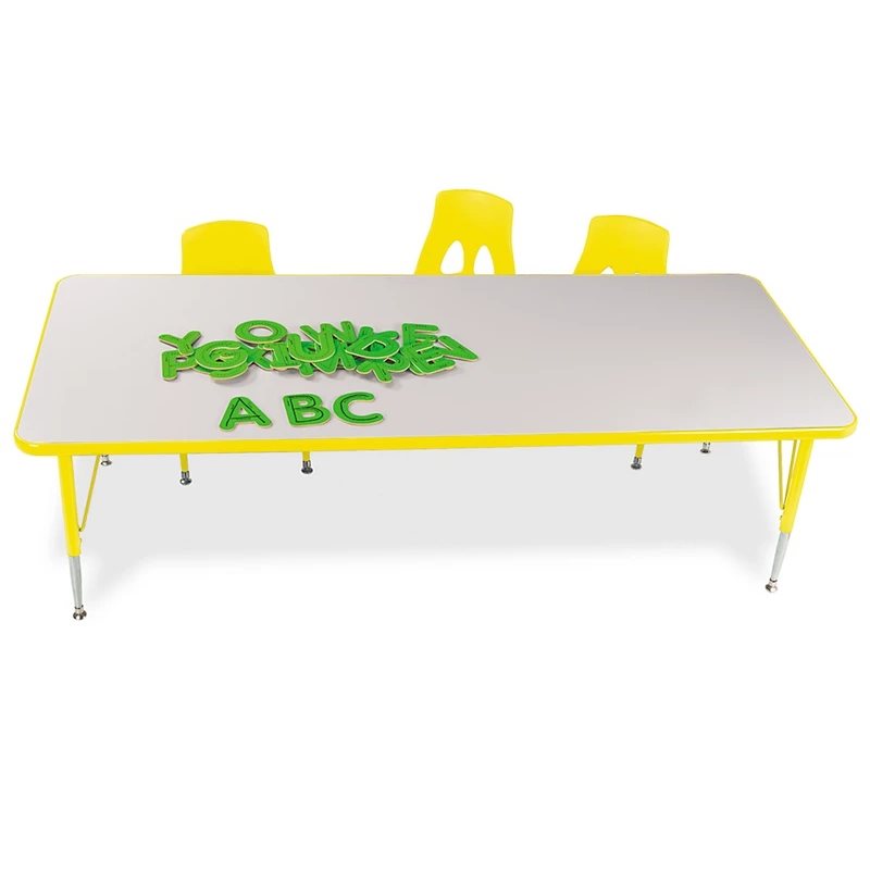 24" X 36" Natural Adjustable Rectangular Table - Yellow