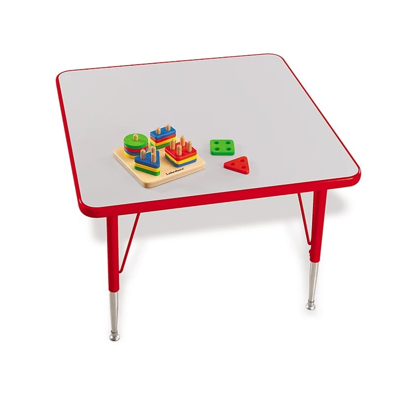 Low 30" X 30" Rainbow Adjustable Square Table - Red
