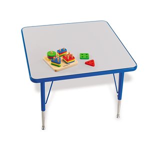 Table carrée réglable arc-en-ciel basse de 30 po x 30 po - Bleu