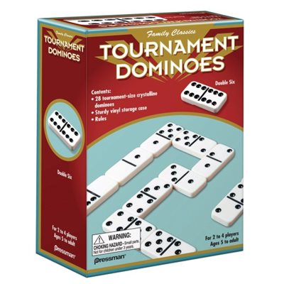Dominos Double Six, blancs avec points noirs