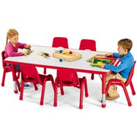 30" X 36" Low Rectangular Kids Colours™ Table - Red