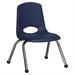    12" Classroom Stack Chair - Chrome Leg & Ball Glide - Navy