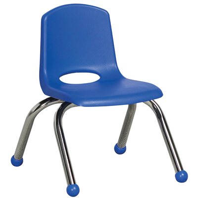 School Stacking Chair 12" - Ball Glide - Blue