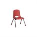    14" Classroom Stack Chair - Chrome Leg & Ball Glide - Red