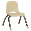   14" Classroom Stack Chair - Chrome Leg & Ball Glide - Sand
