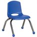    16" Classroom Stack Chair - Chrome Leg & Ball Glide - Blue