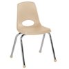    16" Classroom Stack Chair - Chrome Leg & Ball Glide - Sand