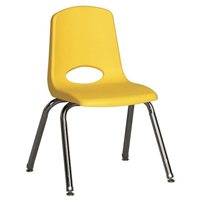    16" Classic School Stack Chair - Chrome Leg & Swivel Glide - Yellow