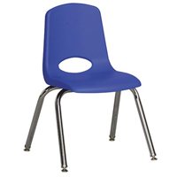 Chaise d'école classique empilable de 18 po - Bleu