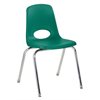    18" Classic School Stack Chair - Chrome Leg & Swivel Glide - Green
