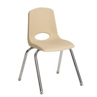    18" Classic School Stack Chair - Chrome Leg & Swivel Glide - Sand