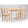 Square Table - 24" x 24" x 20"H Hardwood Table with 2 x 12"H Chairs