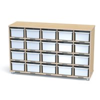 TrueModern™ Twenty-Cubbie Shelf - with White Cubbie-Trays