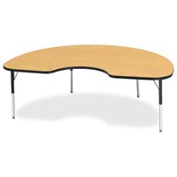 Berries® Kidney Activity Table - 48" X 72", 24" - 31" Ht - Classic Maple