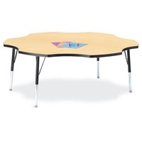 Berries® Six Leaf Activity Table - 60", 15" - 24" Ht - Classic Maple