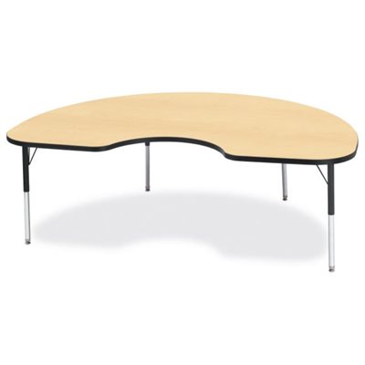 Berries® Kidney Activity Table - 48" X 72", 15" - 24" Ht - Classic Maple