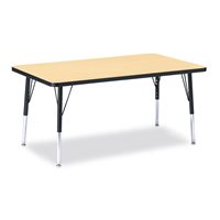 Berries® Rectangle Activity Table - 30" X 48", 15" - 24" Ht - Classic Maple