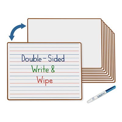 DOUBLE FACE Learn To Print Write & Wipe Lap Board* - Lot de 10