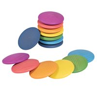Rainbow Wooden Discs - Set of 14 
