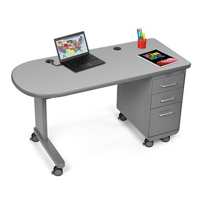 Flex-Space Mobile Teacher Desk-Gris