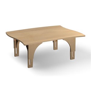 Natural Pod™ Reach - Table - Curved Sides - Adjustable Leg in Fusion Maple - 48 ''W x 36 ''D - Small Legs