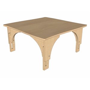 Natural Pod™ Reach - Table - Curved Sides - Adjustable Leg in Fusion Maple - 36 ''W x 36 ''D - Small Legs