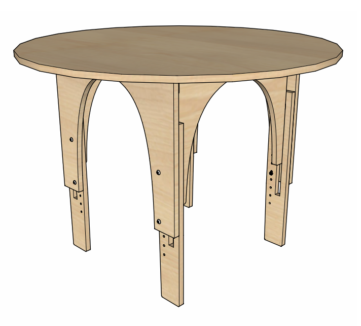 Natural Pod™ Reach - Table - Circular - Adjustable Leg in Fusion Maple - 42" DIA x - Small Legs