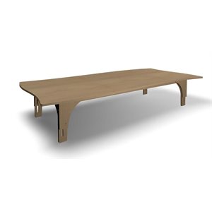 Natural Pod REACH-Table-Curved Sides-Adjustable Leg-Fusion Maple-96"Wx48"D-S Legs