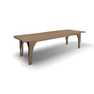 Natural Pod REACH-Table-Curved Sides-Adjustable Leg-Fusion Maple-96"Wx36"D-M Legs