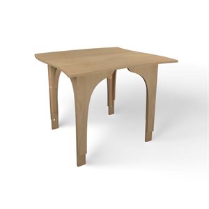 Natural Pod REACH-Table-Curved-Adjustable Leg-Fusion Maple-48"Wx48"Dx33-37"H